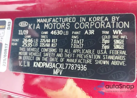 2020 Kia Sportage Lx из США, поврежденный, VIN KNDPM3ACXL7787936